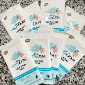 8 packs Baby Dove Hand & Face Wipes
